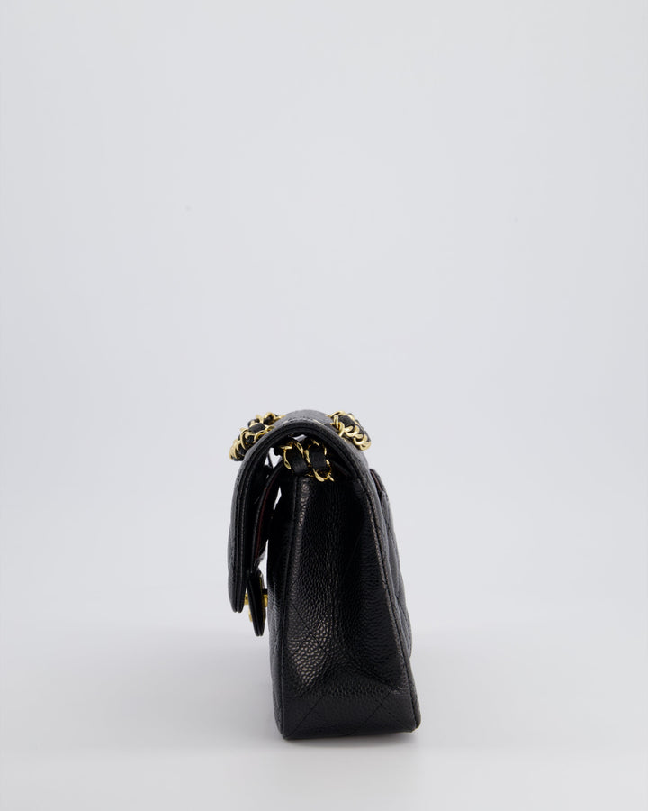 Top Quality Chanel Black Small Classic Double Flap Bag in Caviar Leather with Gold Hardware