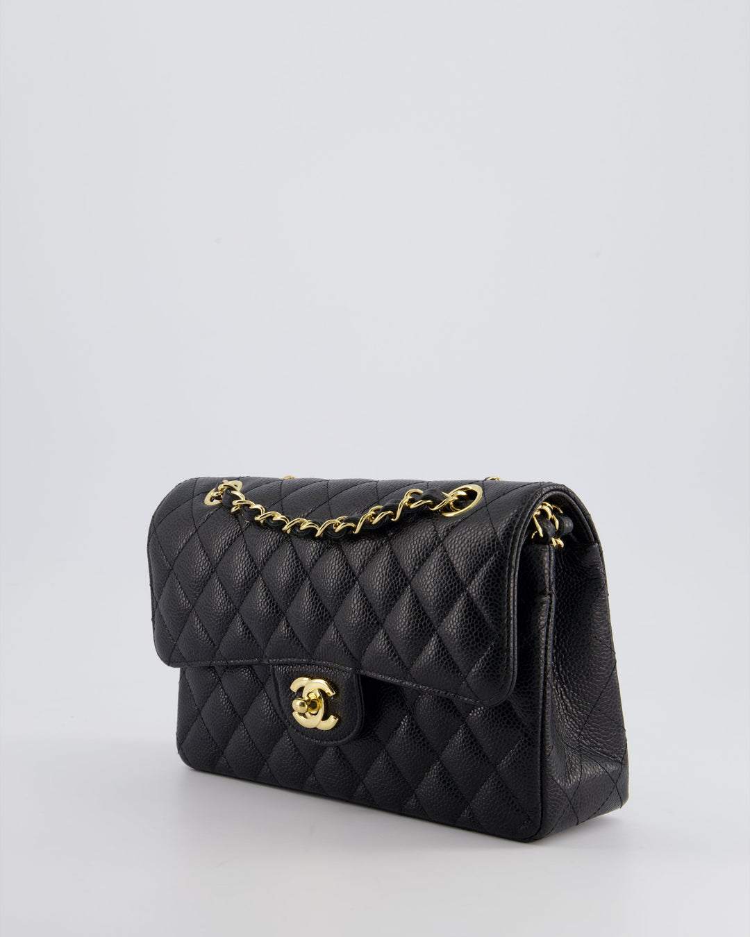 Top Quality Chanel Black Small Classic Double Flap Bag in Caviar Leather with Gold Hardware