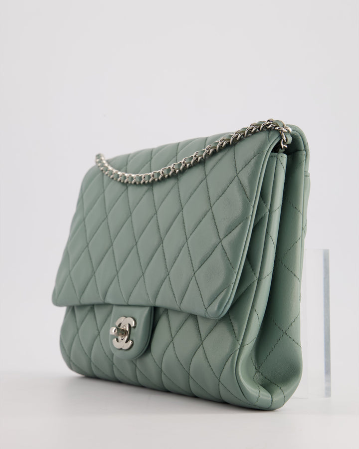 Top Quality Chanel Cloudy Grey Timeless Clutch on Chain in Lambskin Leather with Silver Hardware