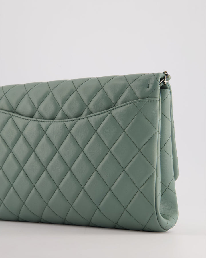 Top Quality Chanel Cloudy Grey Timeless Clutch on Chain in Lambskin Leather with Silver Hardware
