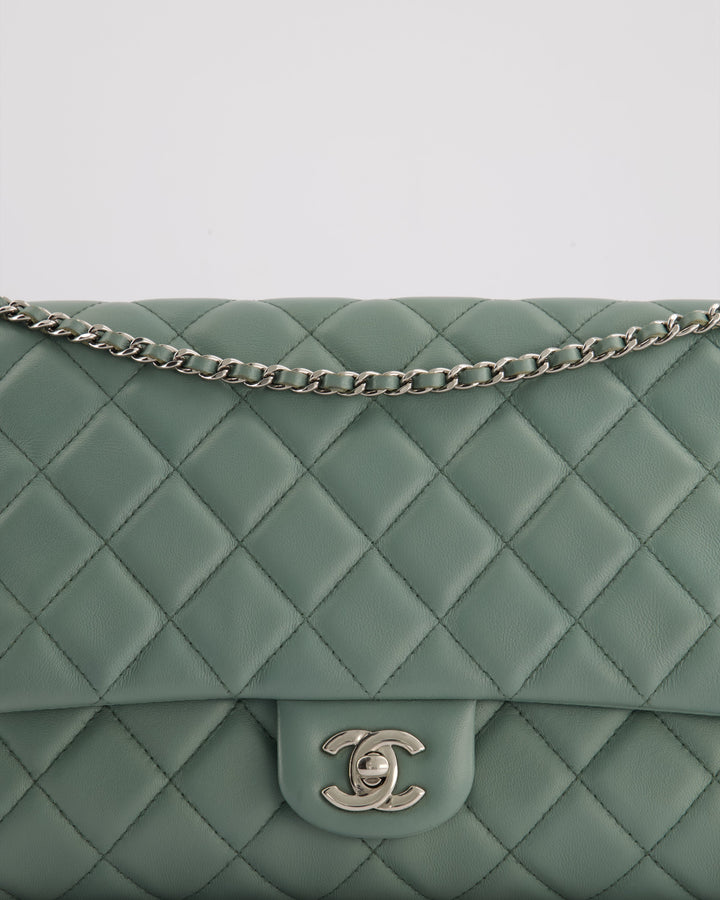 Top Quality Chanel Cloudy Grey Timeless Clutch on Chain in Lambskin Leather with Silver Hardware