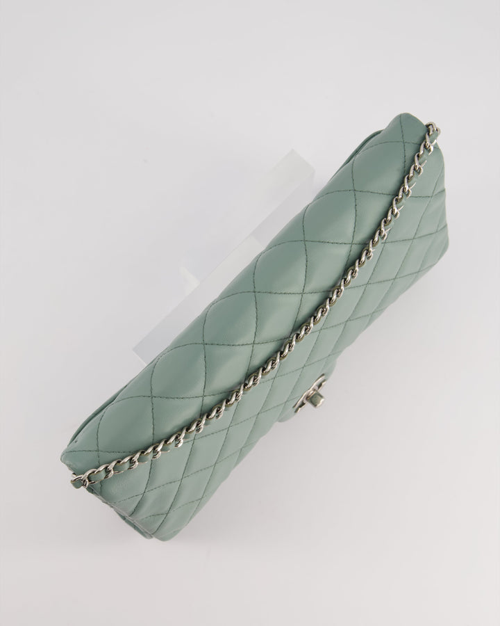 Top Quality Chanel Cloudy Grey Timeless Clutch on Chain in Lambskin Leather with Silver Hardware
