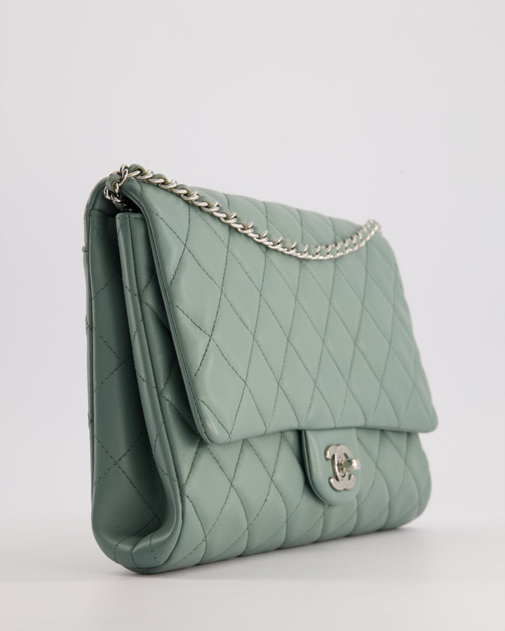 Top Quality Chanel Cloudy Grey Timeless Clutch on Chain in Lambskin Leather with Silver Hardware