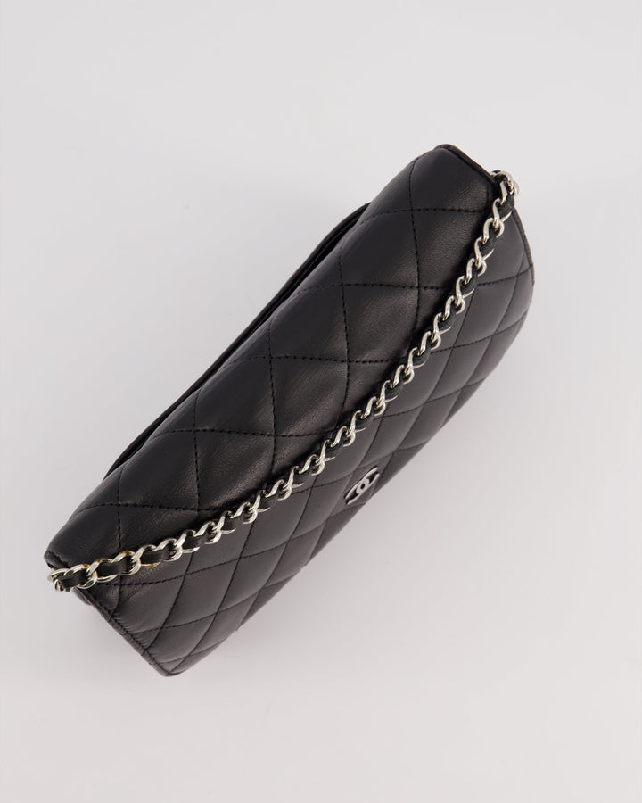 Top Quality Chanel Black Quilted Wallet on Chain Bag In Lambskin Leather with Silver Hardware