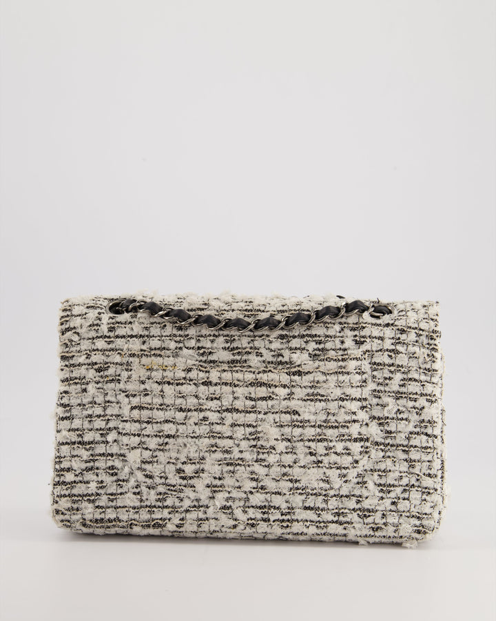 Top Quality Chanel White and Black Tweed Medium Reissue Double Flap Bag with Embellished Detail and Gun-Metal Hardware RRP ¬£8,180