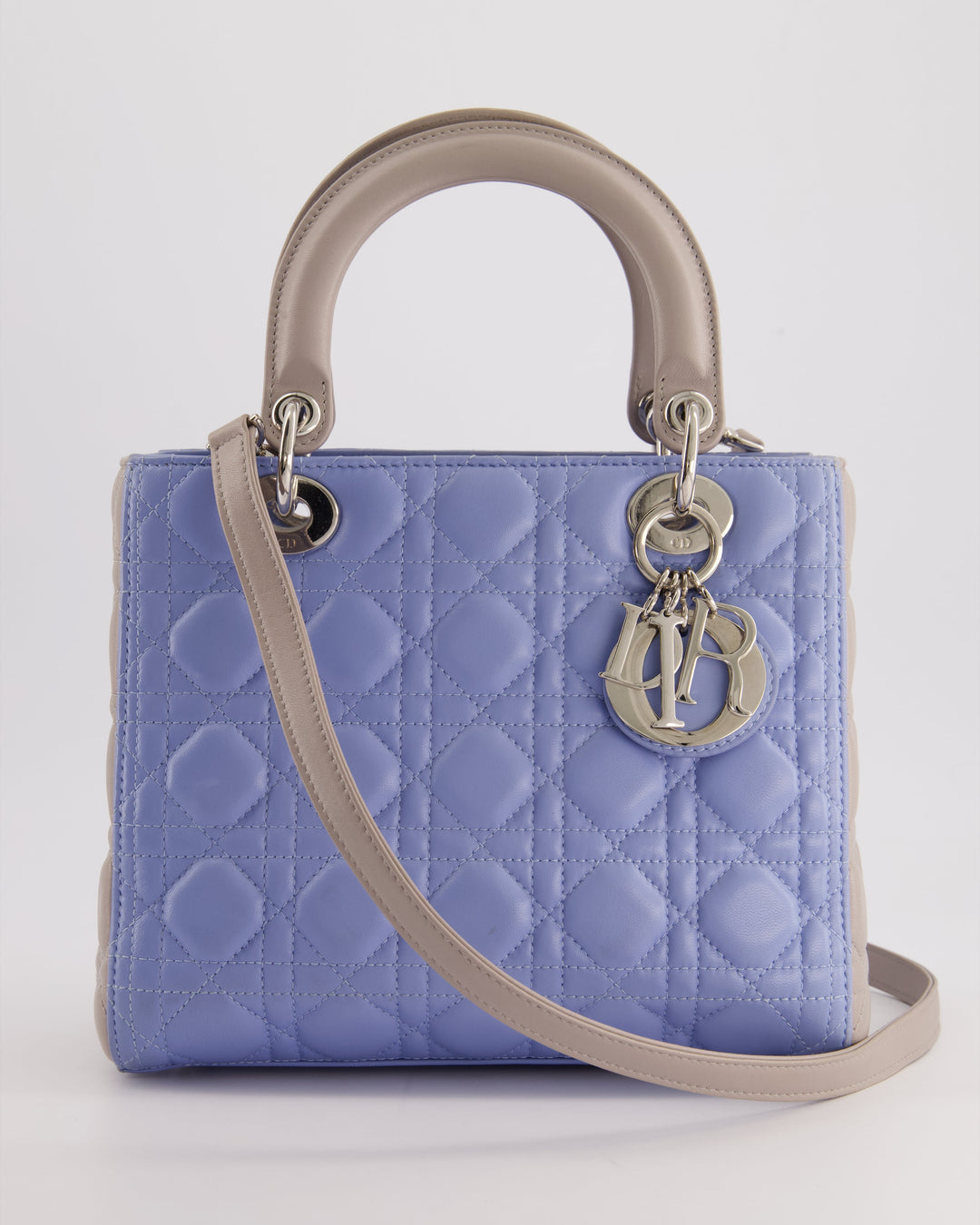 Christian Top quality Dior Celeste & Light Grey Medium Lady Top quality Dior Bag in Cannage Lambskin with Silver Hardware RRP ¬£5,300