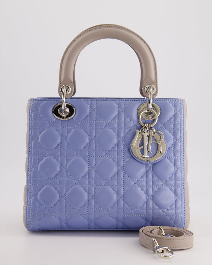 Christian Top quality Dior Celeste & Light Grey Medium Lady Top quality Dior Bag in Cannage Lambskin with Silver Hardware RRP ¬£5,300