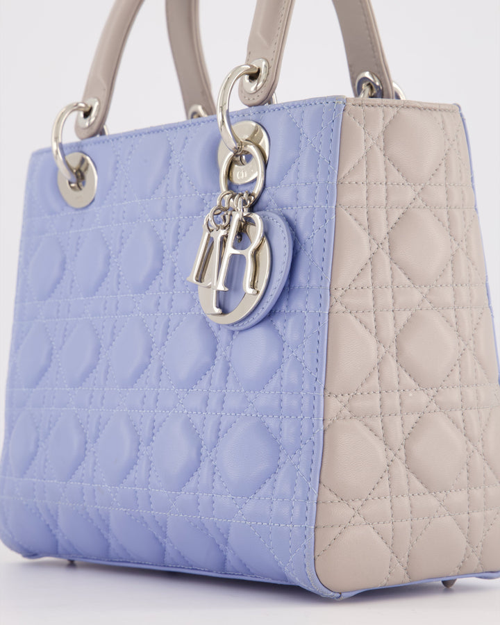 Christian Top quality Dior Celeste & Light Grey Medium Lady Top quality Dior Bag in Cannage Lambskin with Silver Hardware RRP ¬£5,300