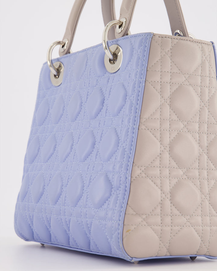 Christian Top quality Dior Celeste & Light Grey Medium Lady Top quality Dior Bag in Cannage Lambskin with Silver Hardware RRP ¬£5,300