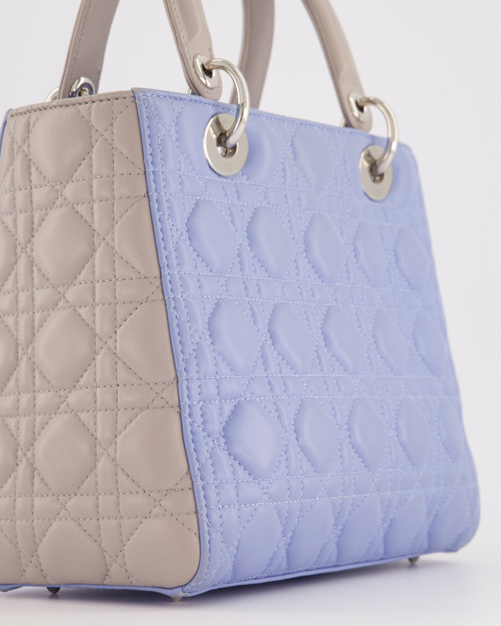 Christian Top quality Dior Celeste & Light Grey Medium Lady Top quality Dior Bag in Cannage Lambskin with Silver Hardware RRP ¬£5,300
