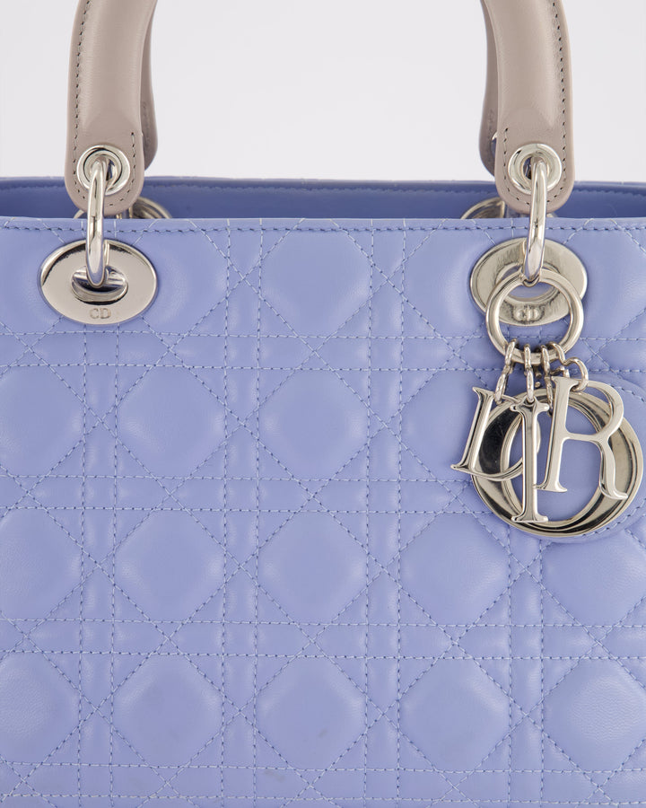 Christian Top quality Dior Celeste & Light Grey Medium Lady Top quality Dior Bag in Cannage Lambskin with Silver Hardware RRP ¬£5,300