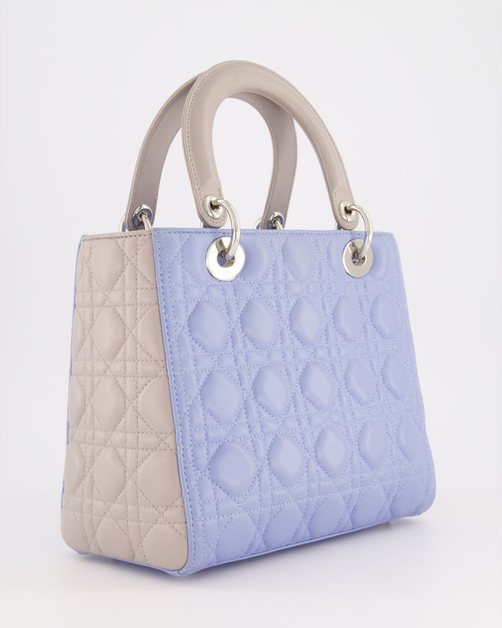 Christian Top quality Dior Celeste & Light Grey Medium Lady Top quality Dior Bag in Cannage Lambskin with Silver Hardware RRP ¬£5,300