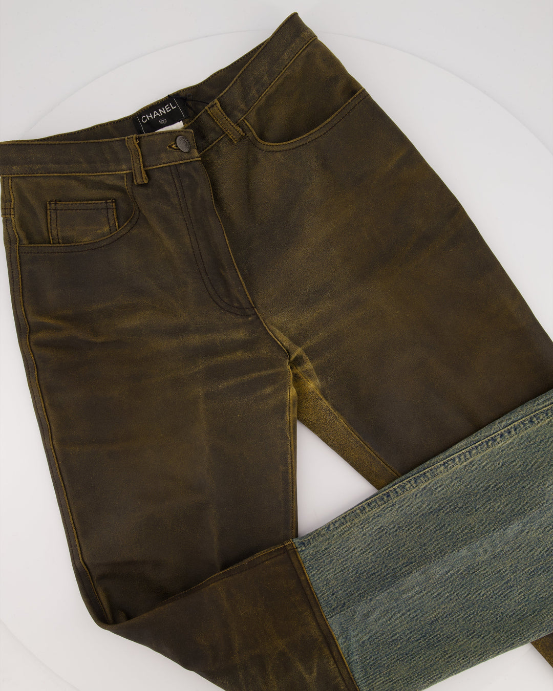 Top Quality Chanel 00/A Brown Panelled Denim Jeans Size FR 38 (UK 10)