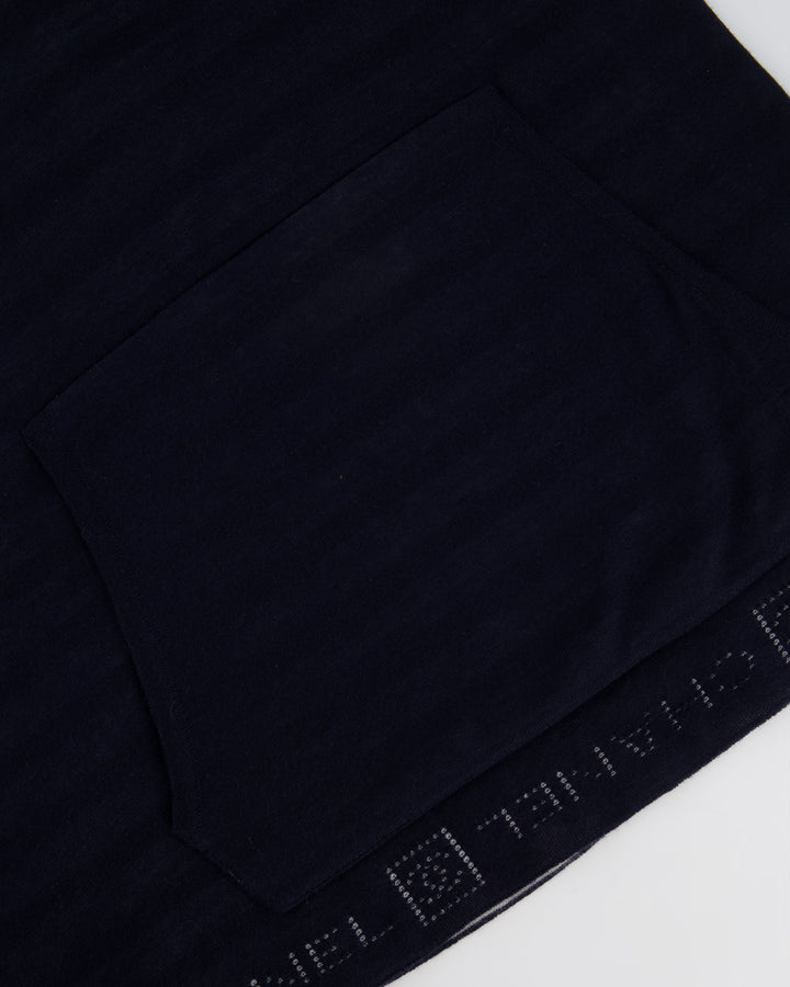 Top Quality Chanel 09P Navy and White Sleeveless Hoodie Top with Logo Details Size FR 42 (UK 14)