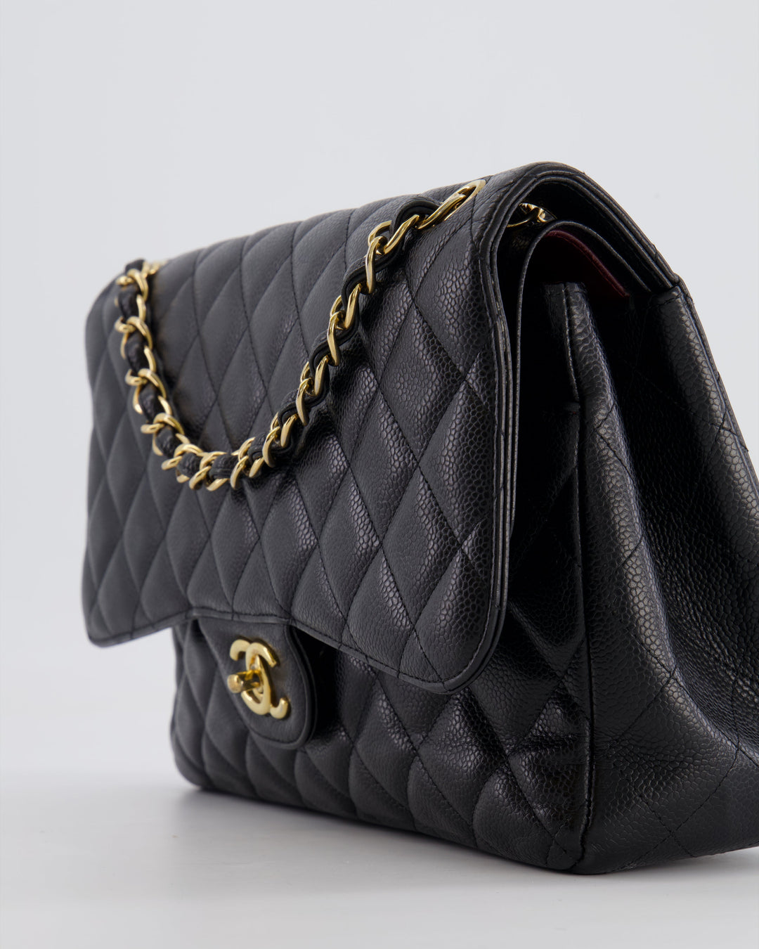 Top Quality Chanel Black Jumbo Classic Double Flap Bag in Caviar Leather with Gold Hardware RRP ¬£9,540