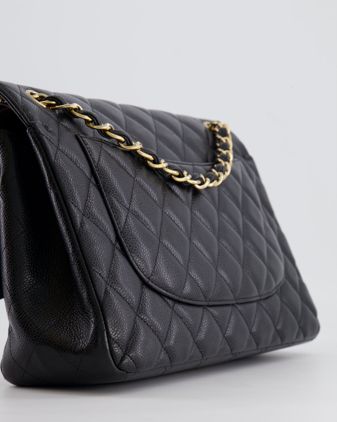 Top Quality Chanel Black Jumbo Classic Double Flap Bag in Caviar Leather with Gold Hardware RRP ¬£9,540