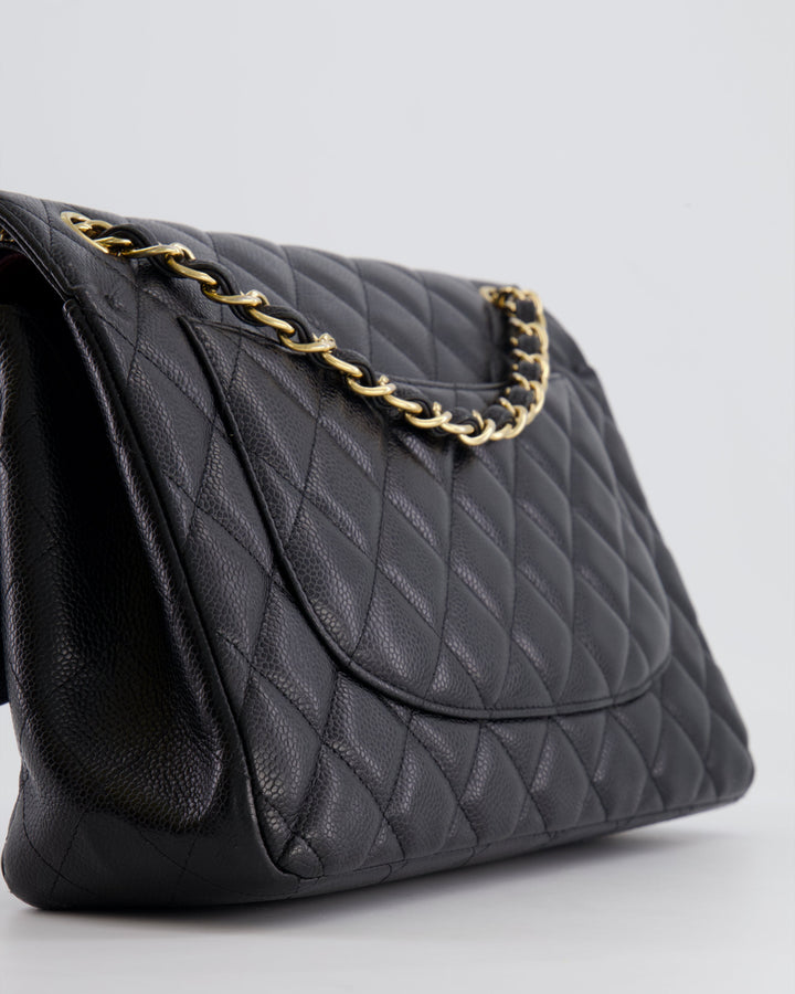 Top Quality Chanel Black Jumbo Classic Double Flap Bag in Caviar Leather with Gold Hardware RRP ¬£9,540