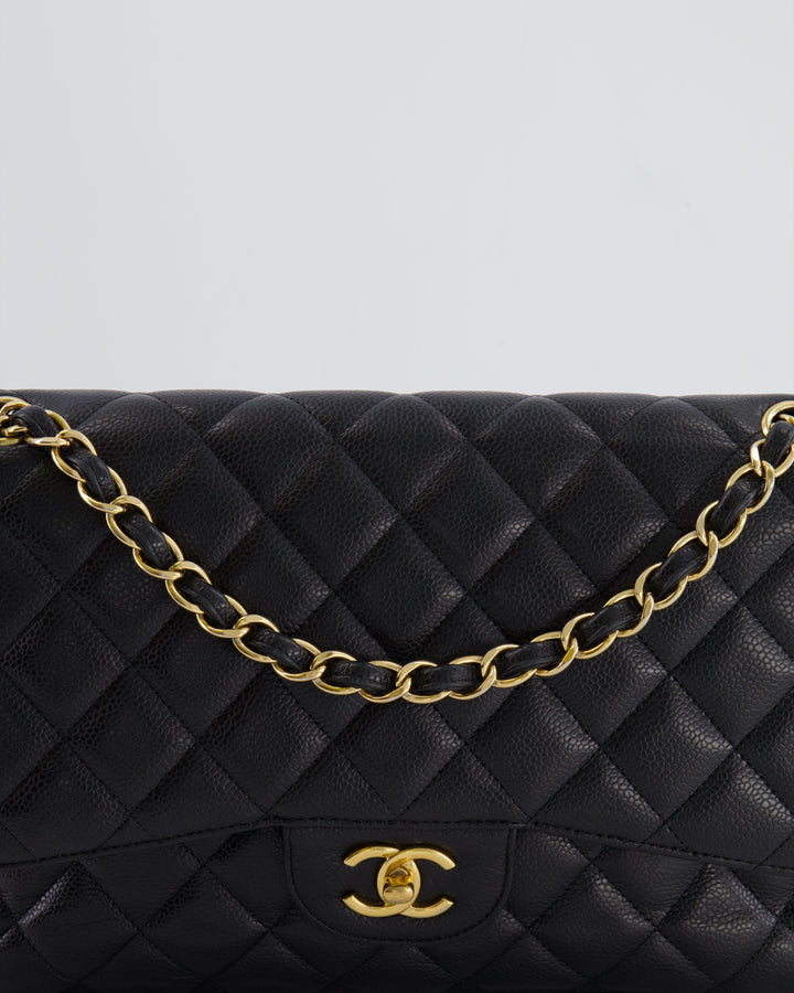 Top Quality Chanel Black Jumbo Classic Double Flap Bag in Caviar Leather with Gold Hardware RRP ¬£9,540