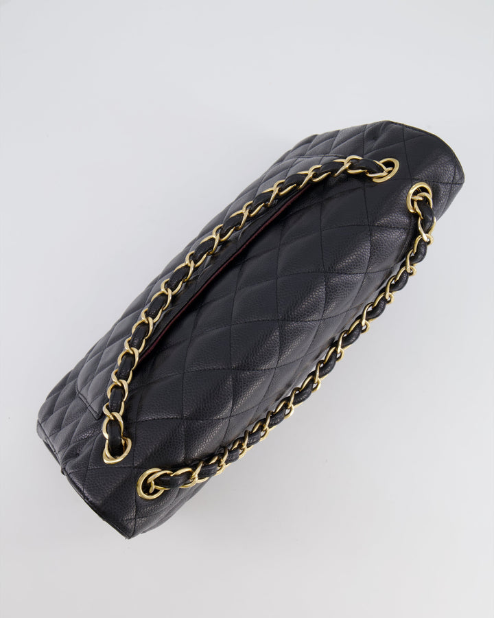 Top Quality Chanel Black Jumbo Classic Double Flap Bag in Caviar Leather with Gold Hardware RRP ¬£9,540