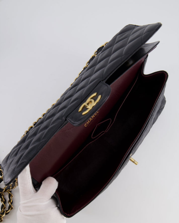 Top Quality Chanel Black Jumbo Classic Double Flap Bag in Caviar Leather with Gold Hardware RRP ¬£9,540