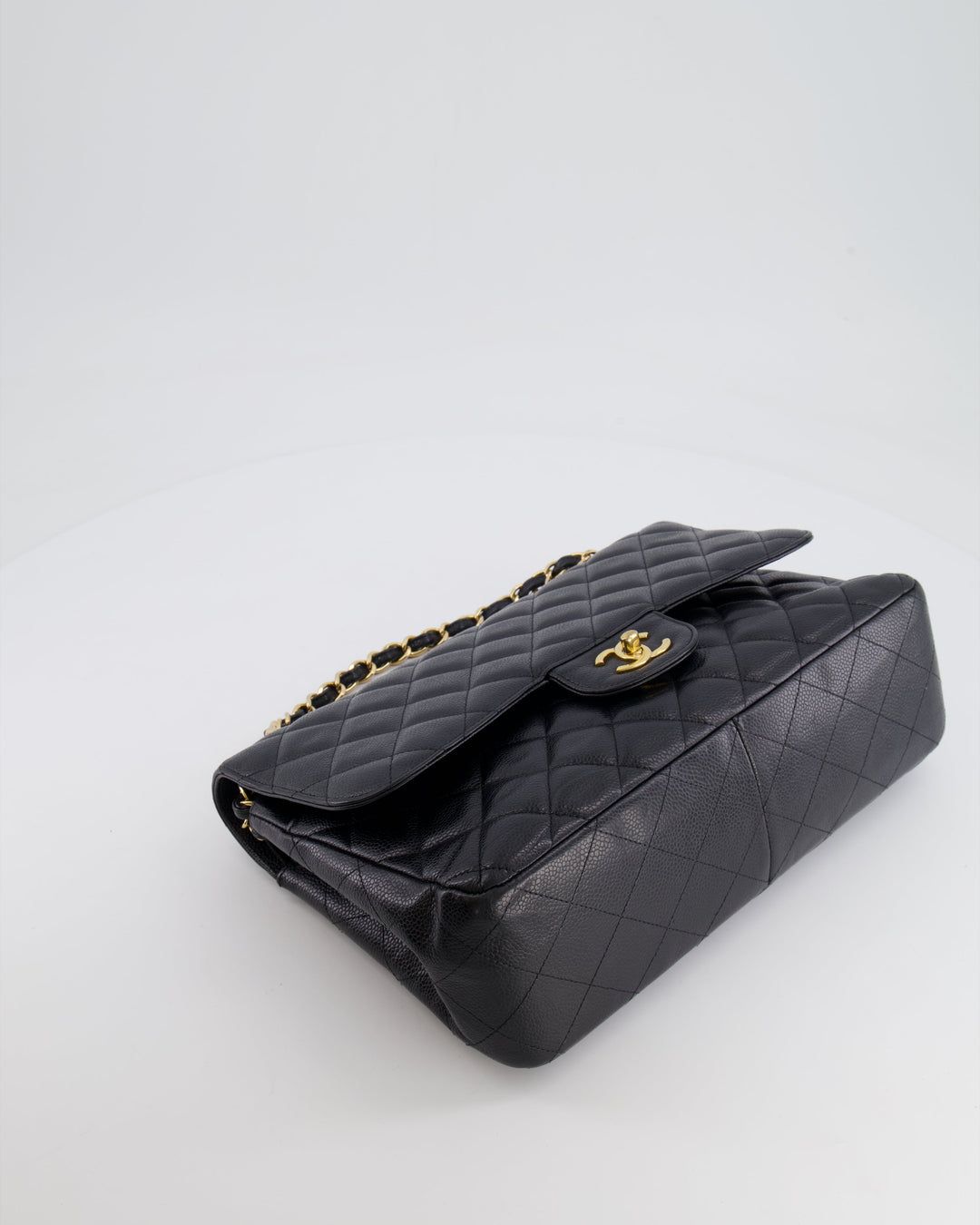 Top Quality Chanel Black Jumbo Classic Double Flap Bag in Caviar Leather with Gold Hardware RRP ¬£9,540
