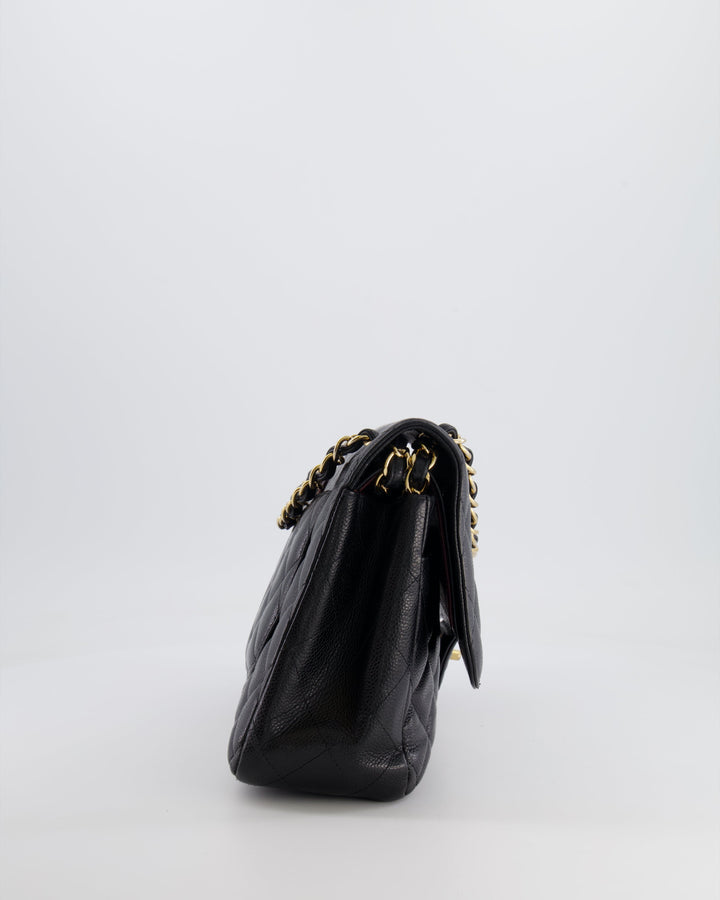 Top Quality Chanel Black Jumbo Classic Double Flap Bag in Caviar Leather with Gold Hardware RRP ¬£9,540
