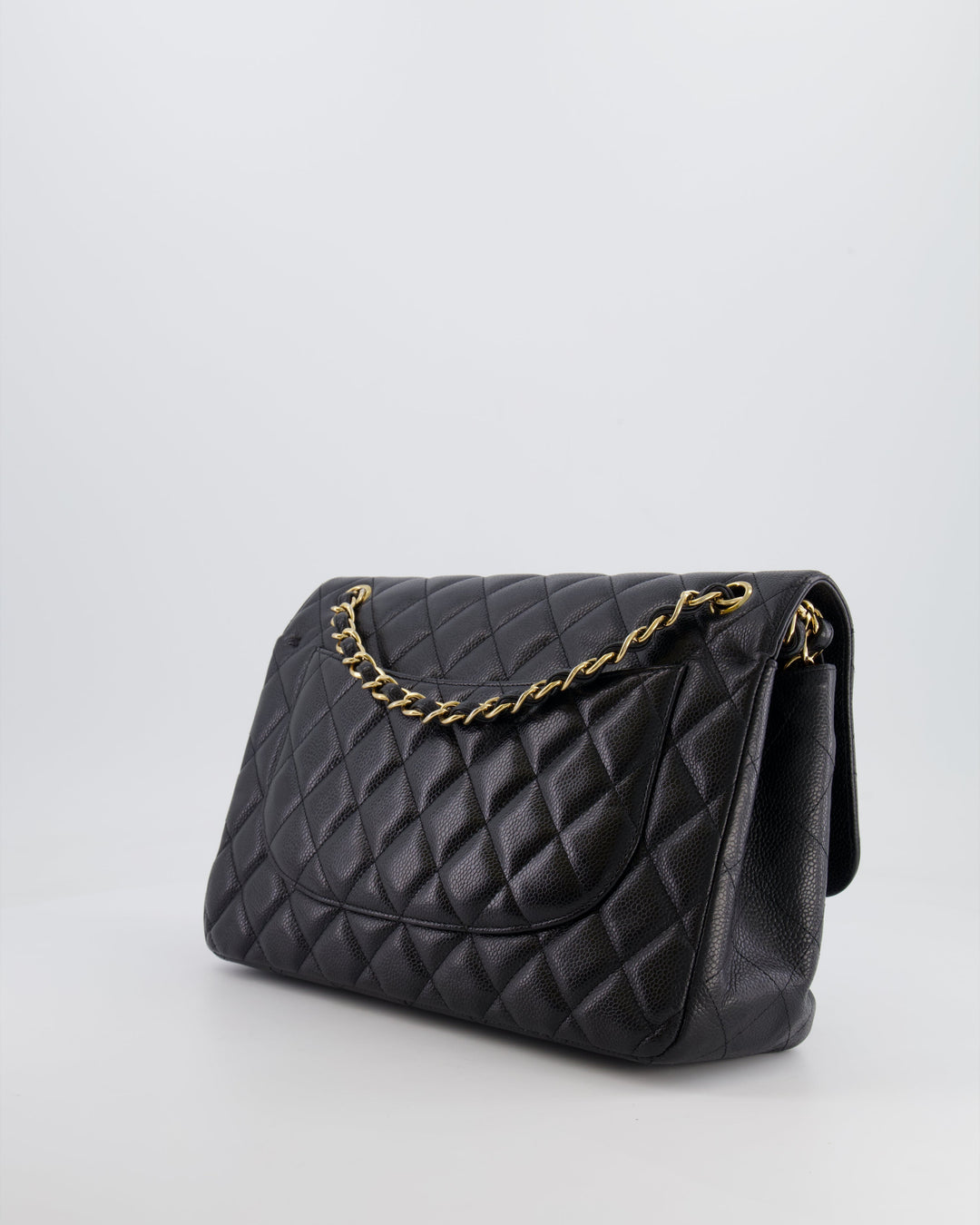 Top Quality Chanel Black Jumbo Classic Double Flap Bag in Caviar Leather with Gold Hardware RRP ¬£9,540