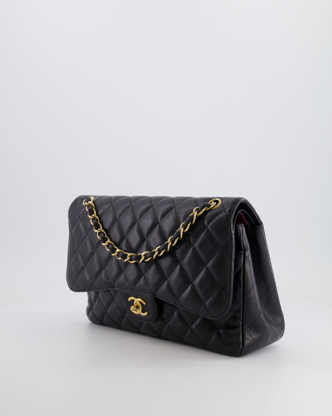 Top Quality Chanel Black Jumbo Classic Double Flap Bag in Caviar Leather with Gold Hardware RRP ¬£9,540