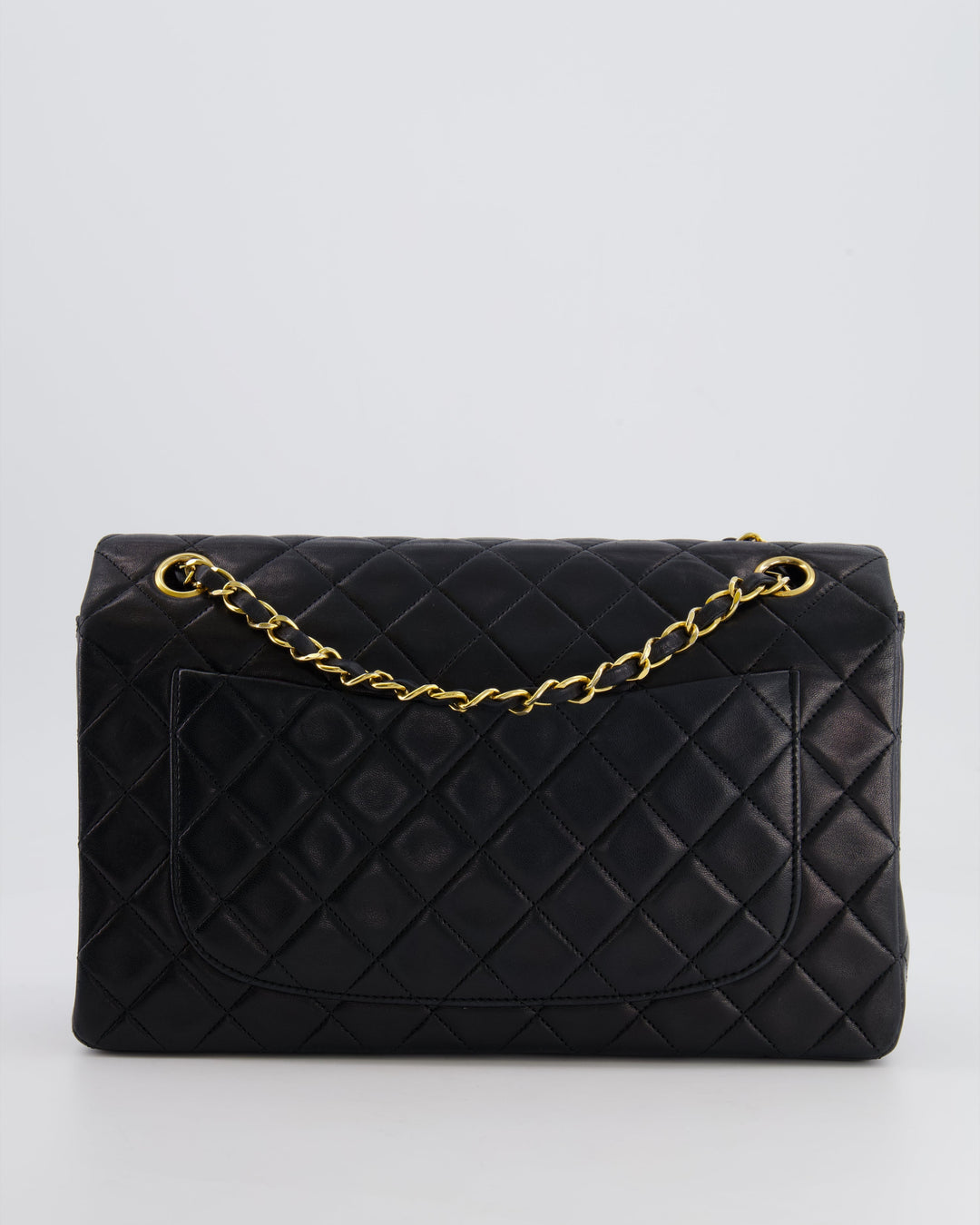 Top Quality Chanel Vintage Black Medium Classic Single Flap Bag in Lambskin Leather with 24K Gold Hardware