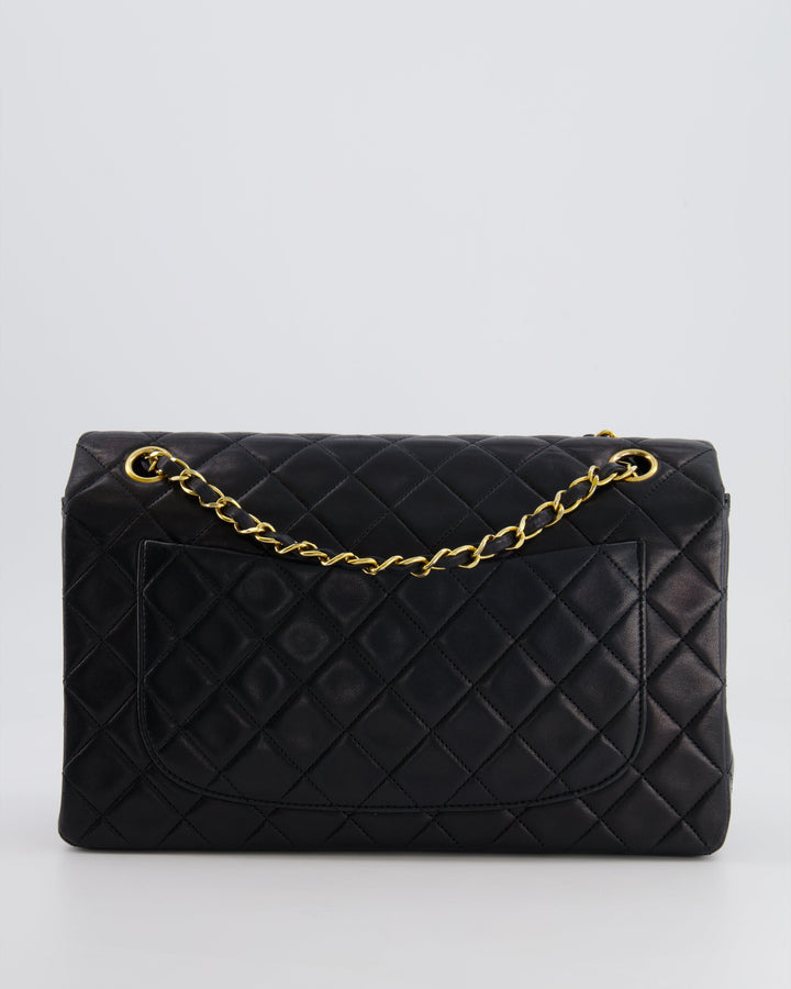Top Quality Chanel Vintage Black Medium Classic Single Flap Bag in Lambskin Leather with 24K Gold Hardware