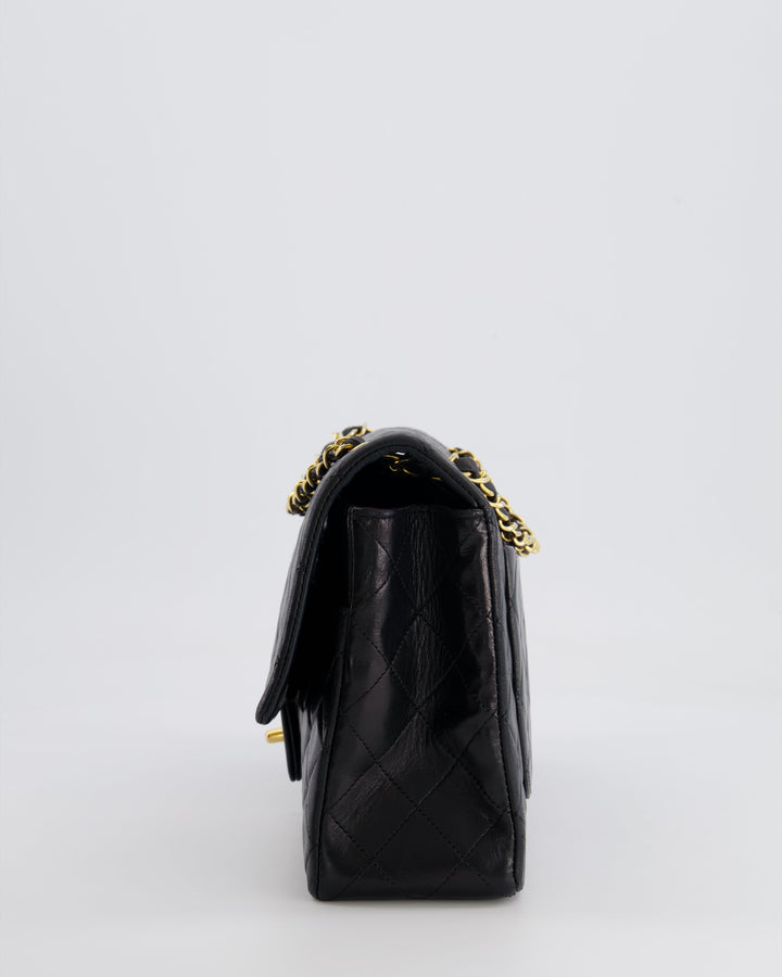Top Quality Chanel Vintage Black Medium Classic Single Flap Bag in Lambskin Leather with 24K Gold Hardware