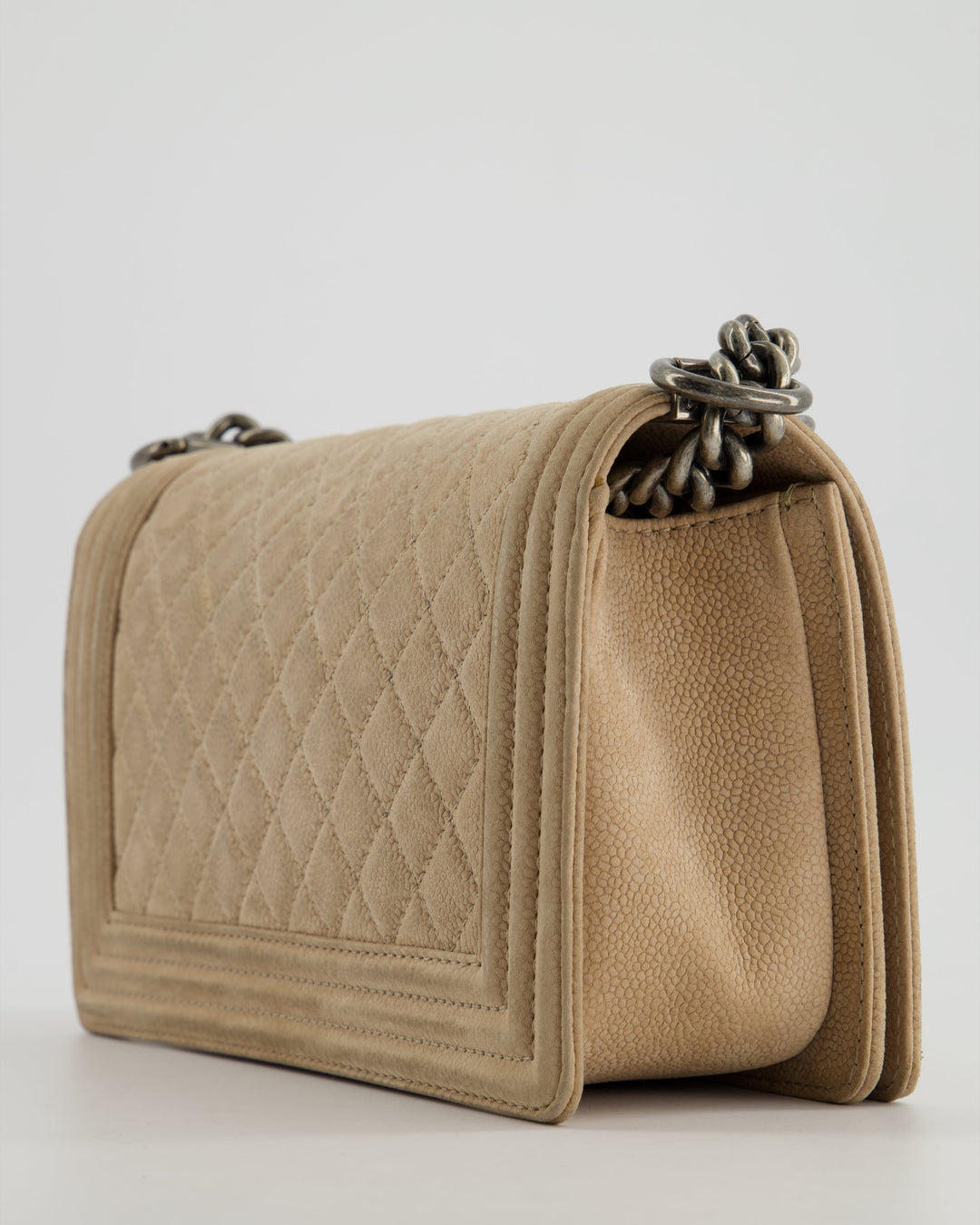 *FIRE PRICE* Top Quality Chanel Medium Beige Boy Bag in Nubuck Leather with Ruthenium Hardware