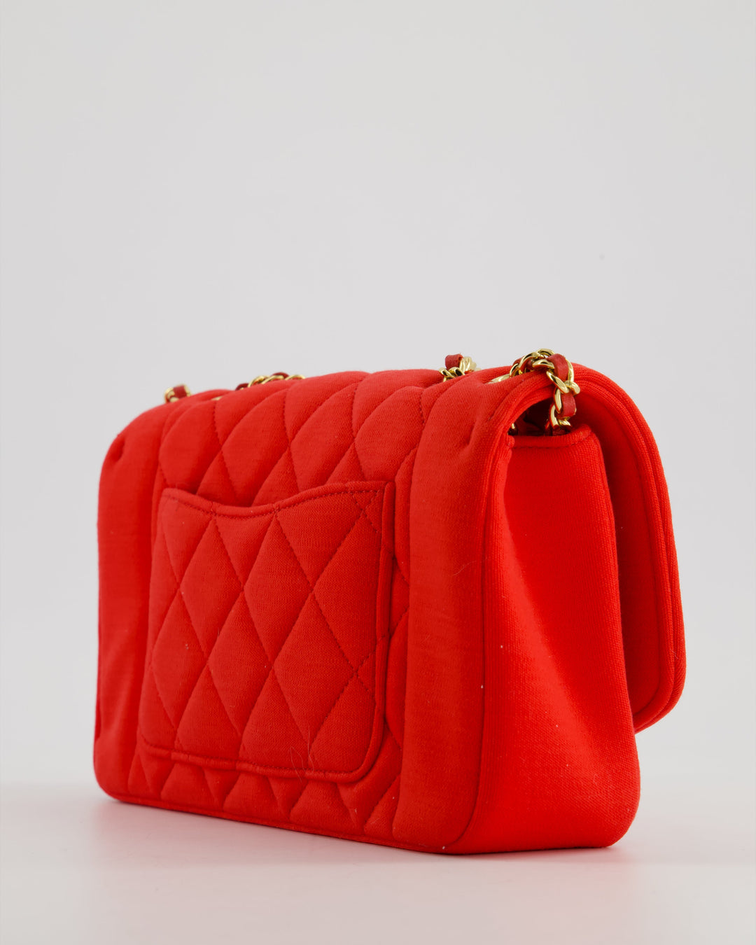 *RARE* Top Quality Chanel Red Jersey Small Diana Flap Bag in with Gold Hardware
