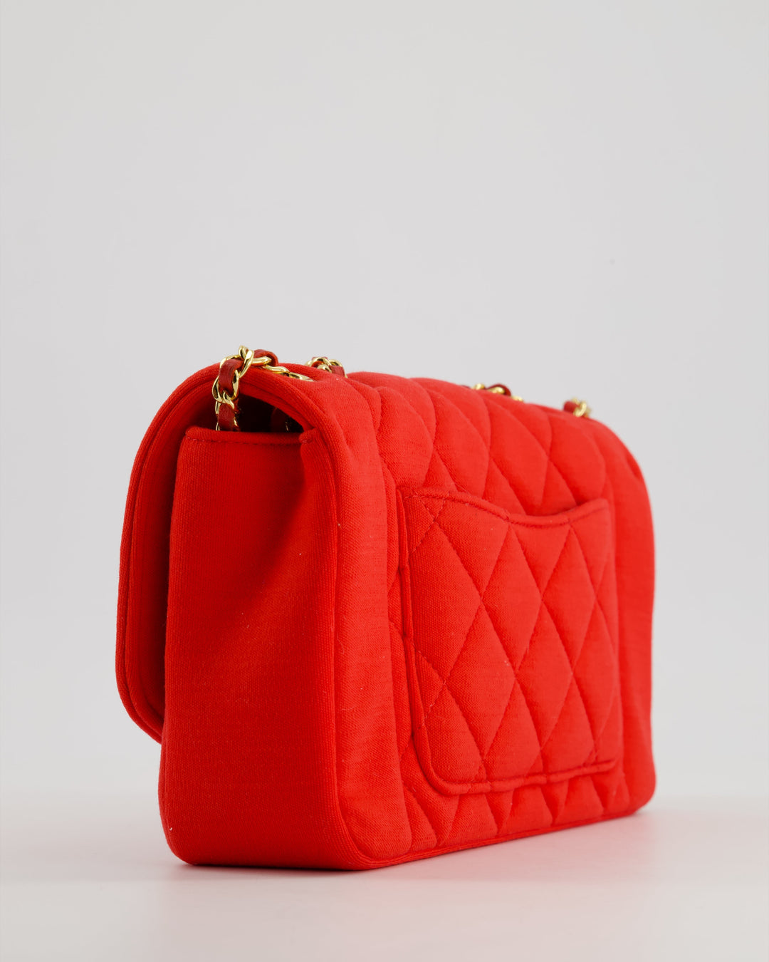 *RARE* Top Quality Chanel Red Jersey Small Diana Flap Bag in with Gold Hardware