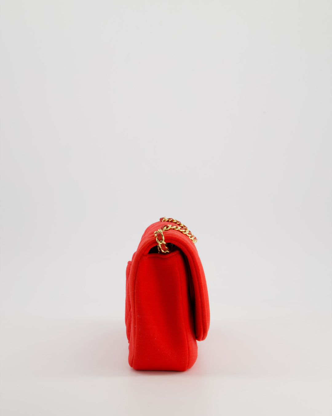 *RARE* Top Quality Chanel Red Jersey Small Diana Flap Bag in with Gold Hardware