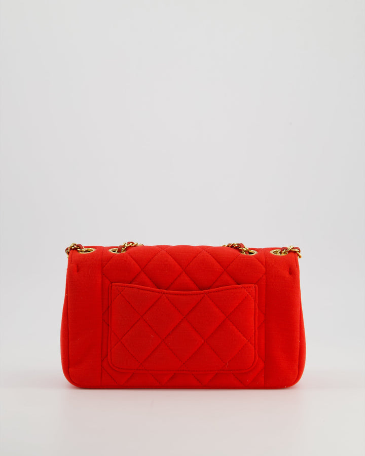 *RARE* Top Quality Chanel Red Jersey Small Diana Flap Bag in with Gold Hardware