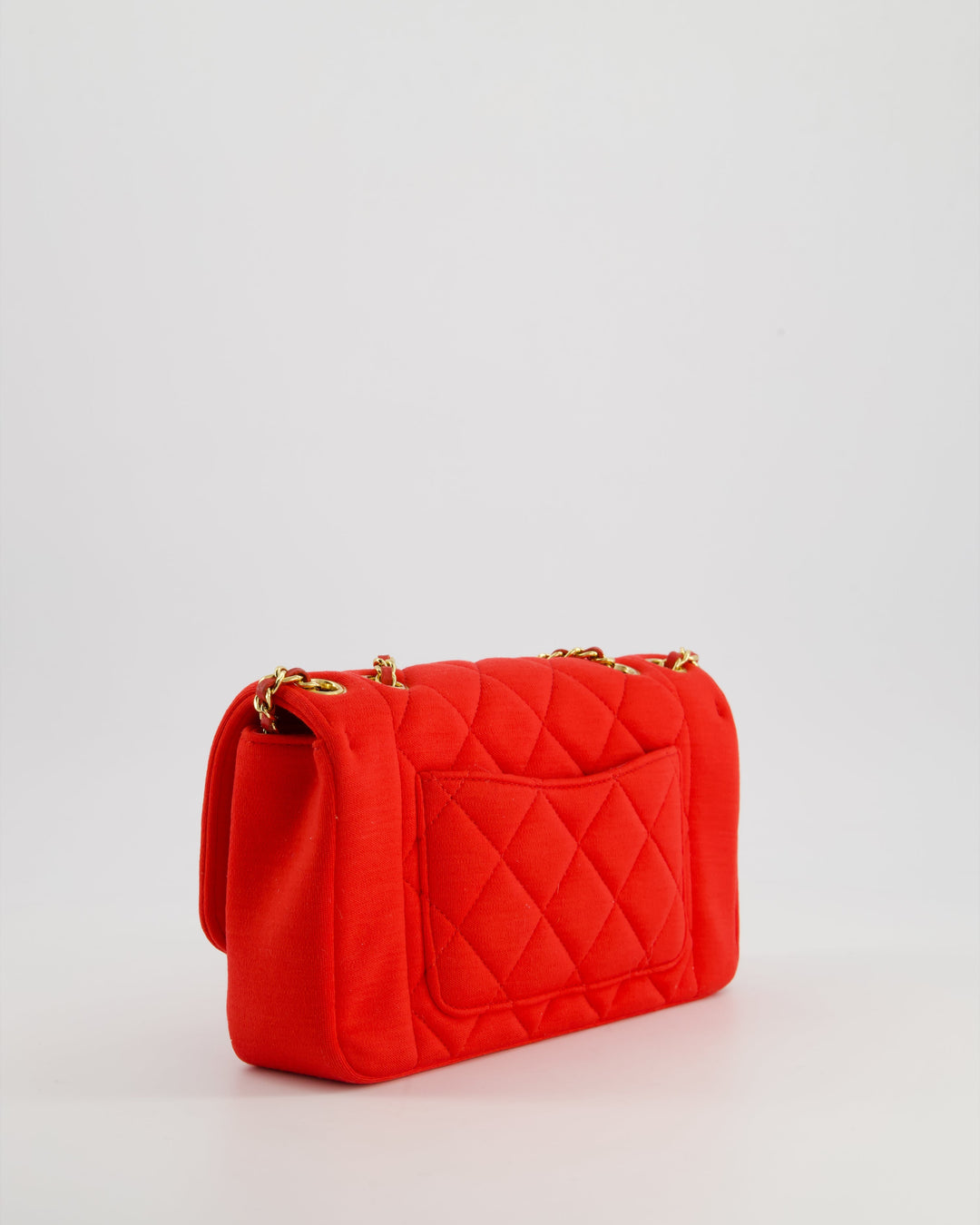 *RARE* Top Quality Chanel Red Jersey Small Diana Flap Bag in with Gold Hardware