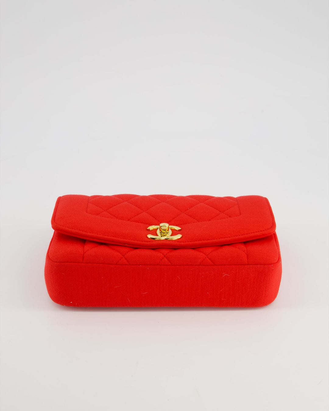 *RARE* Top Quality Chanel Red Jersey Small Diana Flap Bag in with Gold Hardware