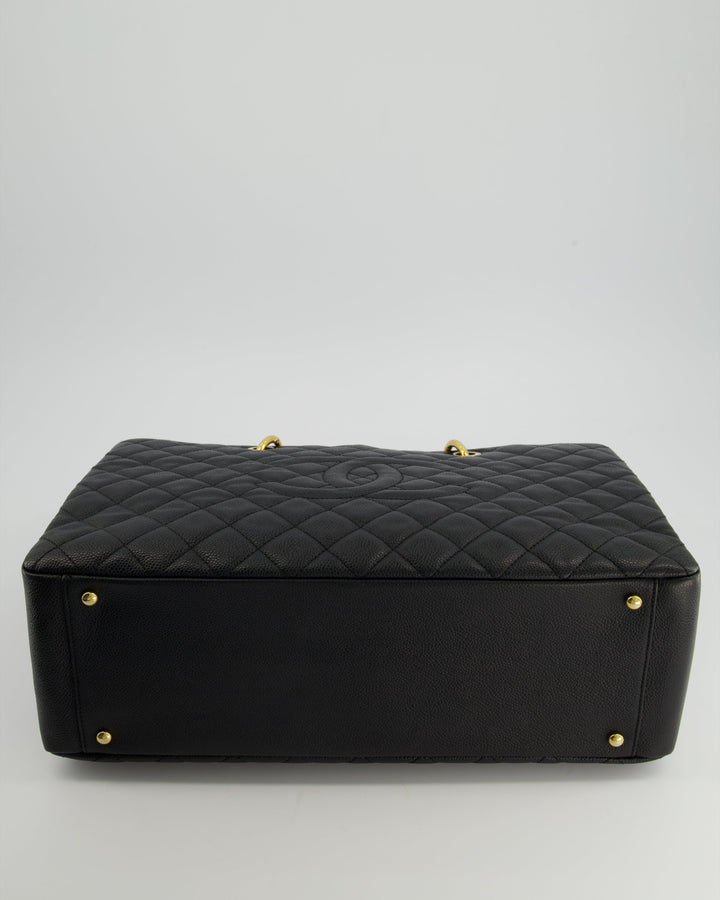 *RARE SIZE* Top Quality Chanel Large Black Grand Shopper Tote Bag in Caviar Leather with Gold Hardware