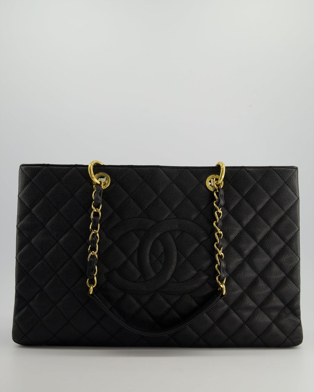*RARE SIZE* Top Quality Chanel Large Black Grand Shopper Tote Bag in Caviar Leather with Gold Hardware