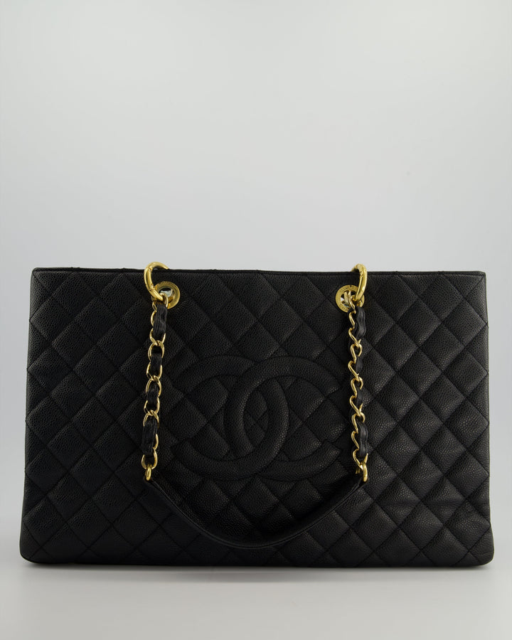 *RARE SIZE* Top Quality Chanel Large Black Grand Shopper Tote Bag in Caviar Leather with Gold Hardware