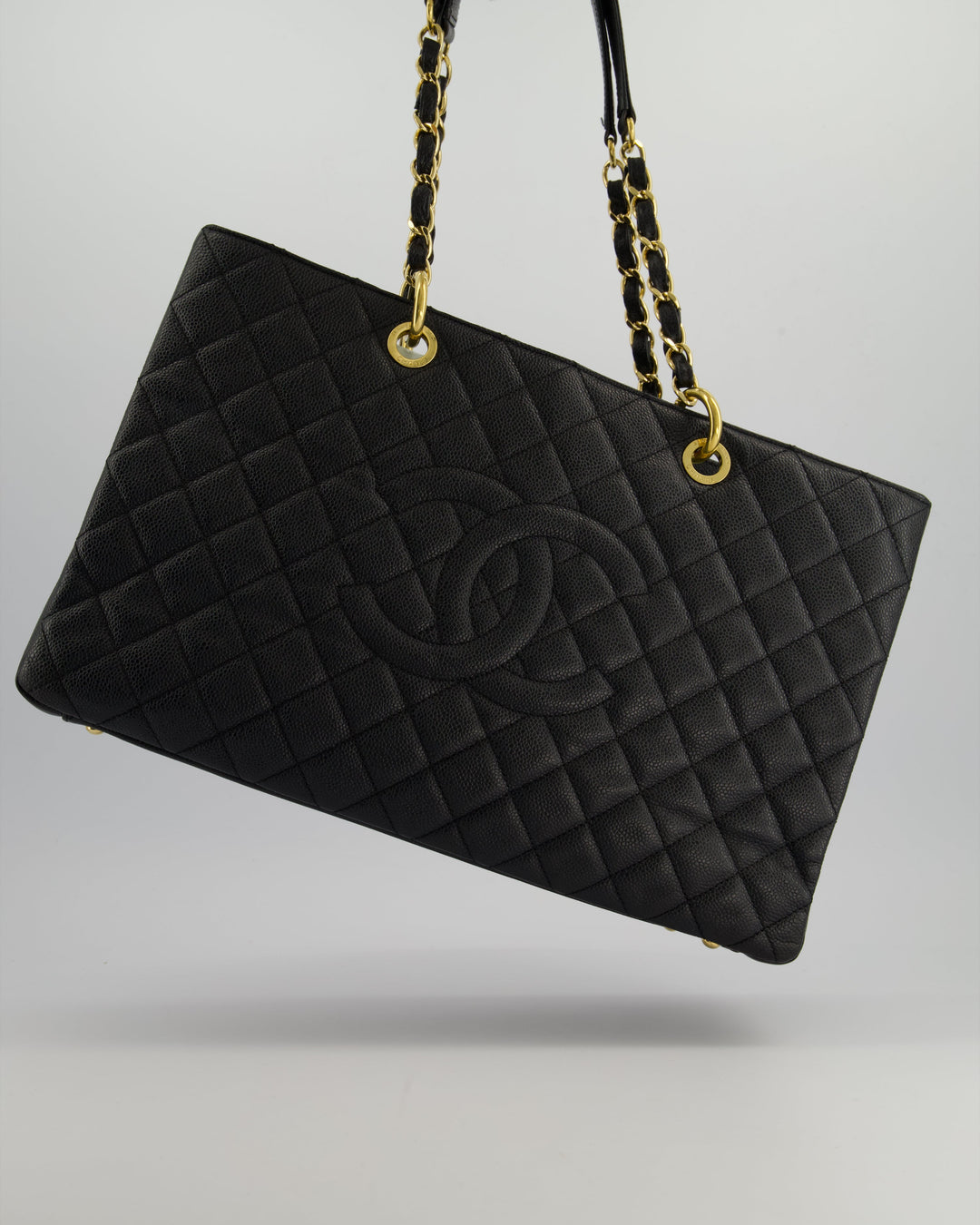*RARE SIZE* Top Quality Chanel Large Black Grand Shopper Tote Bag in Caviar Leather with Gold Hardware