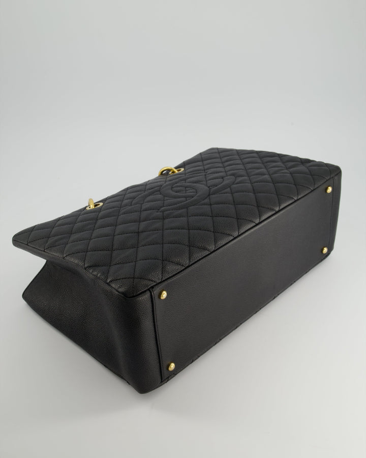 *RARE SIZE* Top Quality Chanel Large Black Grand Shopper Tote Bag in Caviar Leather with Gold Hardware