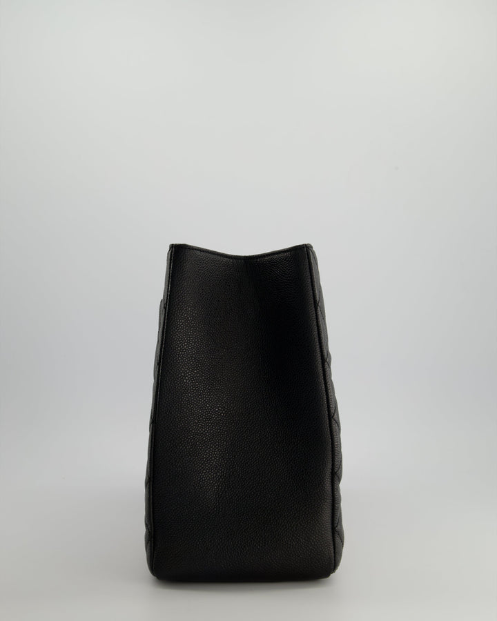 *RARE SIZE* Top Quality Chanel Large Black Grand Shopper Tote Bag in Caviar Leather with Gold Hardware