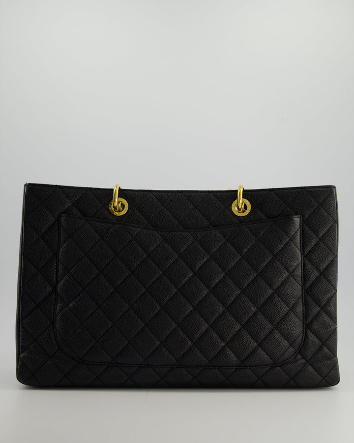 *RARE SIZE* Top Quality Chanel Large Black Grand Shopper Tote Bag in Caviar Leather with Gold Hardware