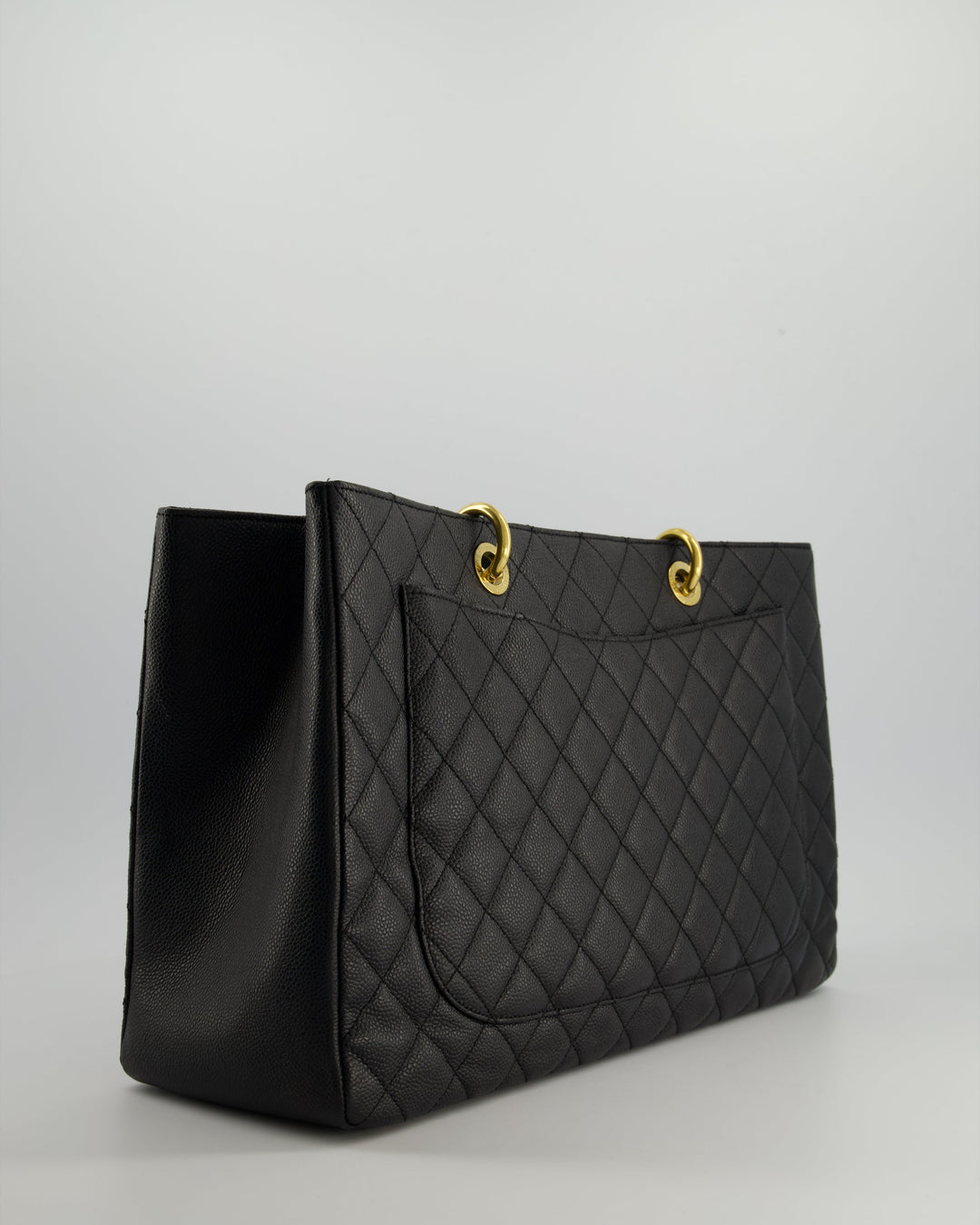 *RARE SIZE* Top Quality Chanel Large Black Grand Shopper Tote Bag in Caviar Leather with Gold Hardware
