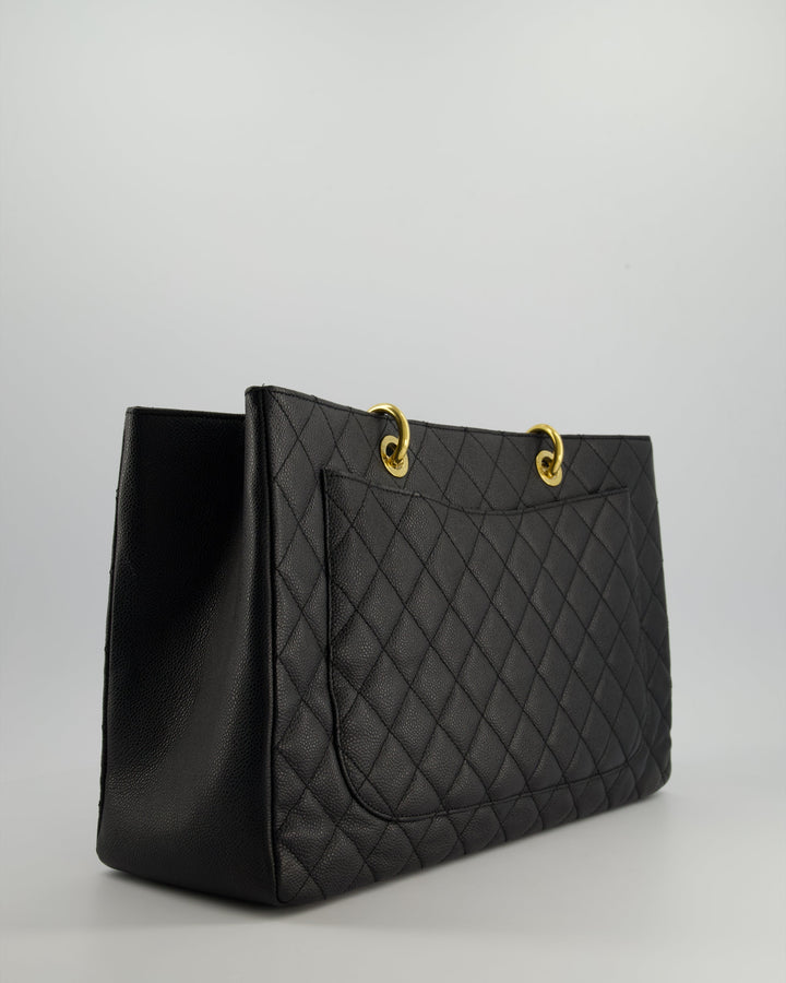 *RARE SIZE* Top Quality Chanel Large Black Grand Shopper Tote Bag in Caviar Leather with Gold Hardware