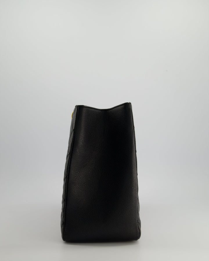 *RARE SIZE* Top Quality Chanel Large Black Grand Shopper Tote Bag in Caviar Leather with Gold Hardware