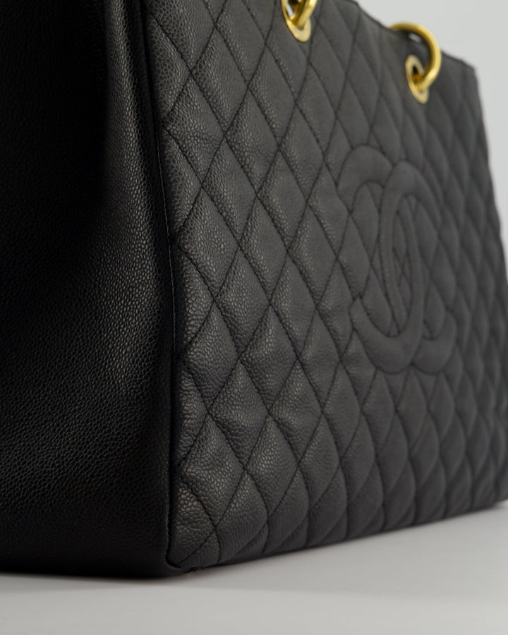 *RARE SIZE* Top Quality Chanel Large Black Grand Shopper Tote Bag in Caviar Leather with Gold Hardware