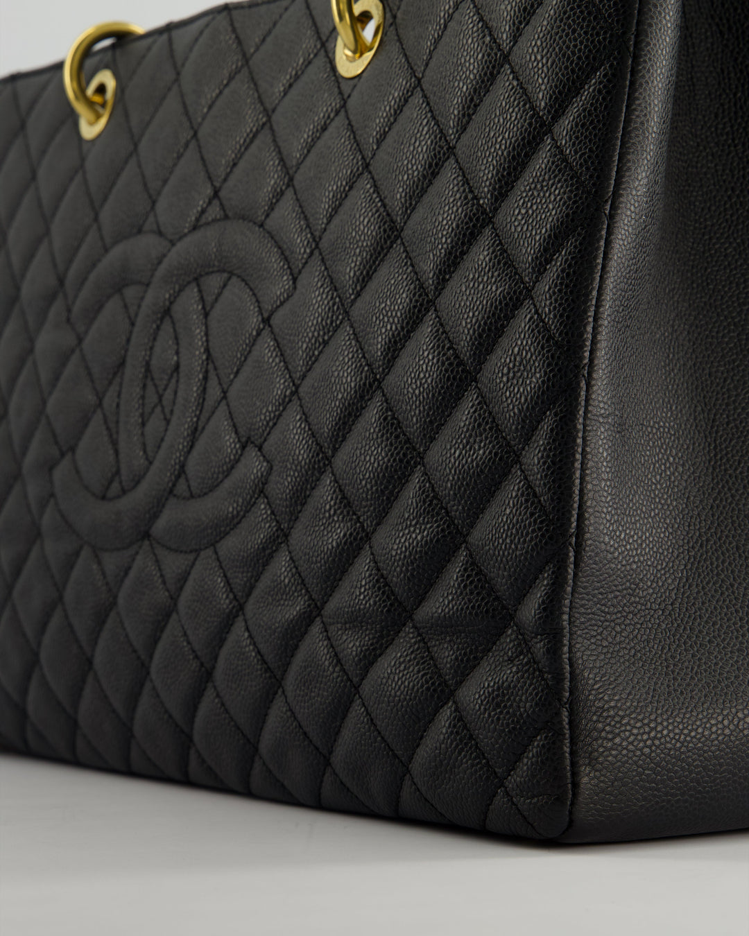 *RARE SIZE* Top Quality Chanel Large Black Grand Shopper Tote Bag in Caviar Leather with Gold Hardware